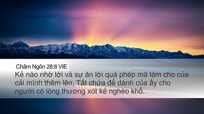 Châm Ngôn 28:8 VIE Bible Verse Image