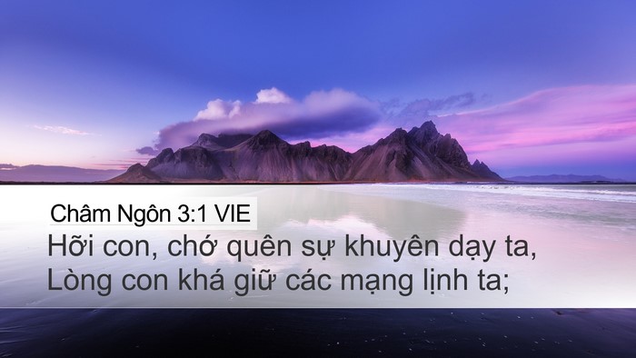 Châm Ngôn 3:1 VIE Bible Verse Image