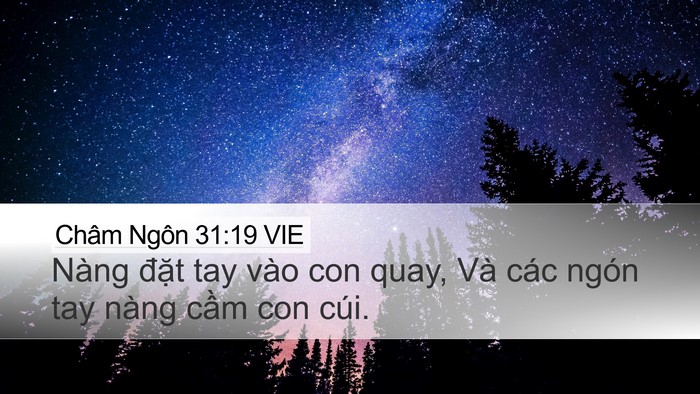 Châm Ngôn 31:19 VIE Bible Verse Image