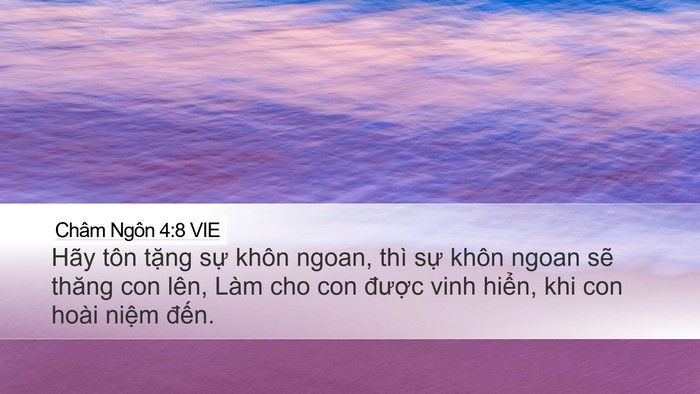 Châm Ngôn 4:8 VIE Desktop Wallpaper - Hãy tôn tặng sự khôn ngoan, thì sự - Desktop Bible Verse Wallpaper
