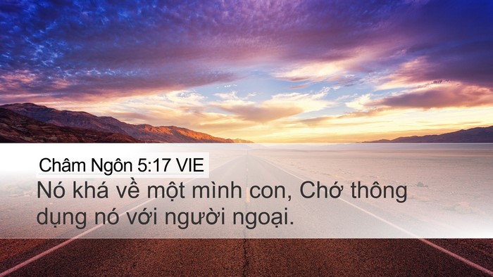 Châm Ngôn 5:17 VIE Desktop Wallpaper - Nó khá về một mình con, Chớ thông - Desktop Bible Verse Wallpaper