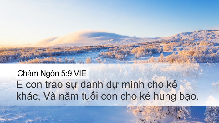 Châm Ngôn 5:9 VIE Desktop Wallpaper - E con trao sự danh dự mình cho kẻ khác, - Desktop Bible Verse Wallpaper