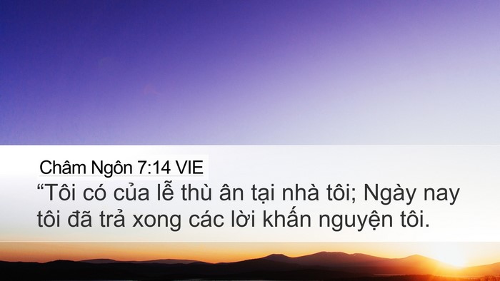Châm Ngôn 7:14 VIE Bible Verse Image