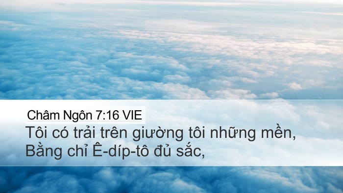 Châm Ngôn 7:16 VIE Desktop Wallpaper - Tôi có trải trên giường tôi những - Desktop Bible Verse Wallpaper