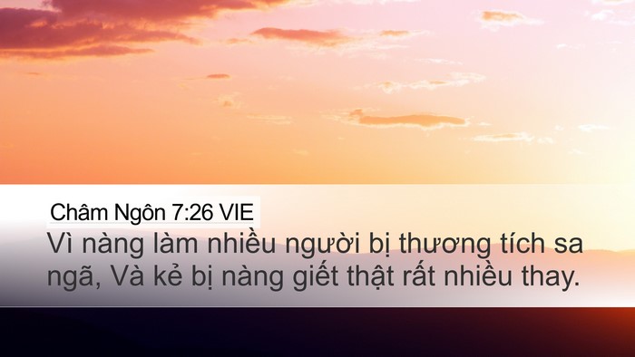 Châm Ngôn 7:26 VIE Desktop Wallpaper - Vì nàng làm nhiều người bị thương - Desktop Bible Verse Wallpaper