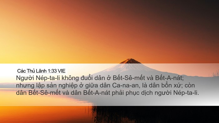 Các Thủ Lãnh 1:33 VIE Bible Verse Image