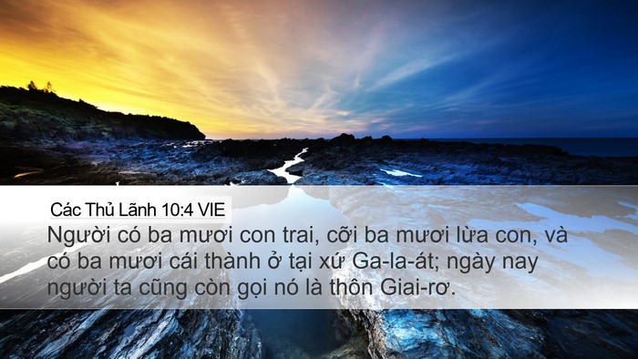 Các Thủ Lãnh 10:4 VIE Bible Verse Image
