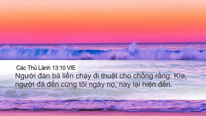 Các Thủ Lãnh 13:10 VIE Bible Verse Image