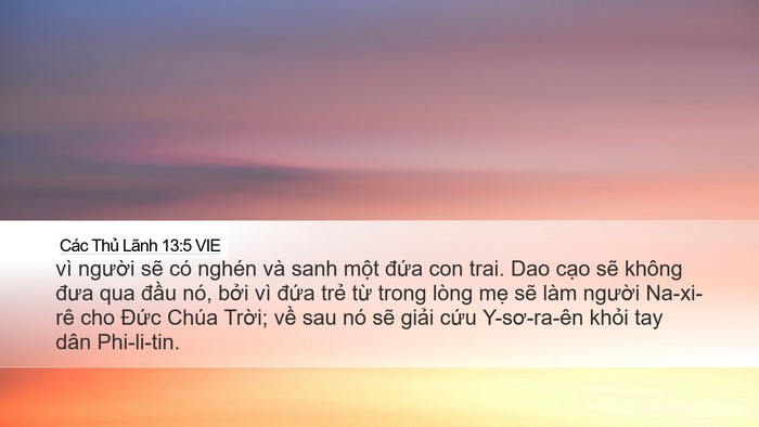 Các Thủ Lãnh 13:5 VIE Bible Verse Image