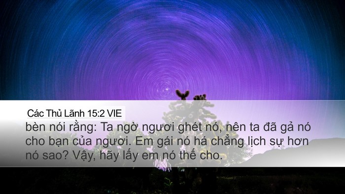 Các Thủ Lãnh 15:2 VIE Desktop Wallpaper - bèn nói rằng: Ta ngờ ngươi ghét nó, - Desktop Bible Verse Wallpaper
