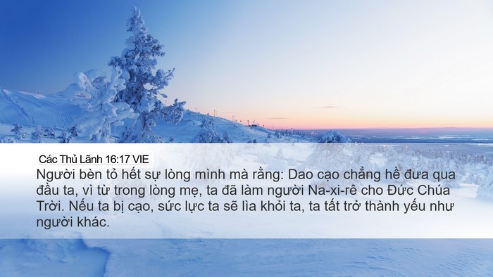 Các Thủ Lãnh 16:17 VIE Bible Verse Image