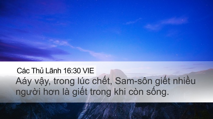 Các Thủ Lãnh 16:30 VIE Bible Verse Image