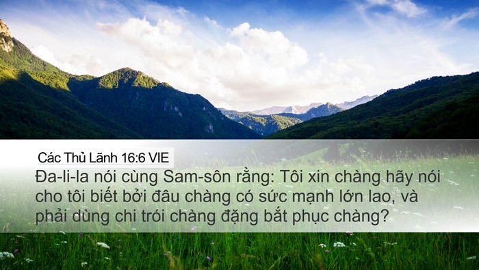 Các Thủ Lãnh 16:6 VIE Bible Verse Image