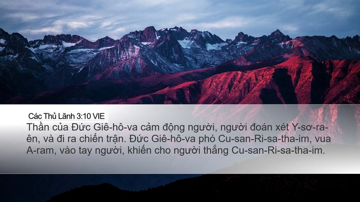 Các Thủ Lãnh 3:10 VIE Bible Verse Image