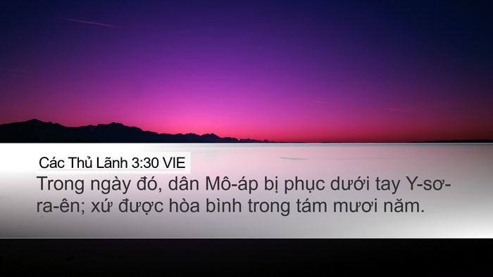 Các Thủ Lãnh 3:30 VIE Bible Verse Image