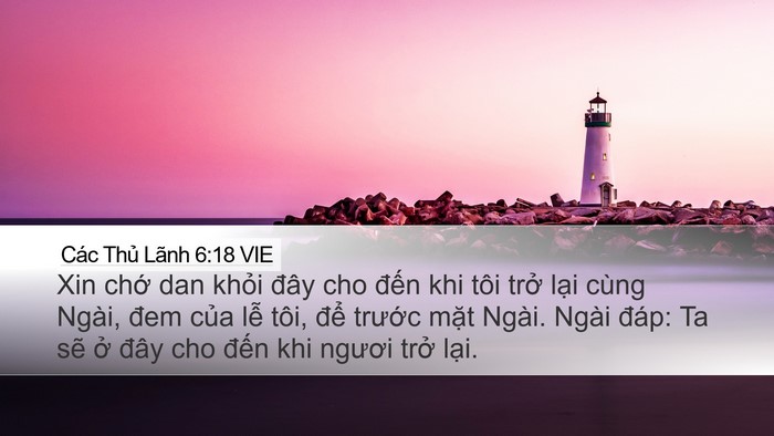 Các Thủ Lãnh 6:18 VIE Bible Verse Image