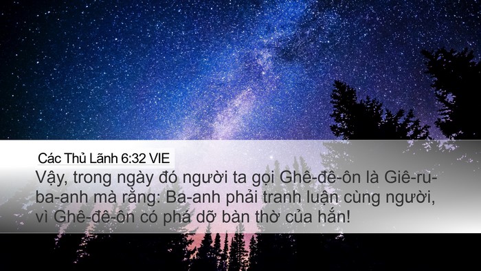 Các Thủ Lãnh 6:32 VIE Bible Verse Image
