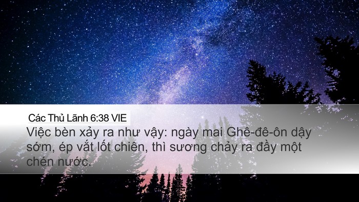 Các Thủ Lãnh 6:38 VIE Desktop Wallpaper - Việc bèn xảy ra như vậy: ngày mai - Desktop Bible Verse Wallpaper