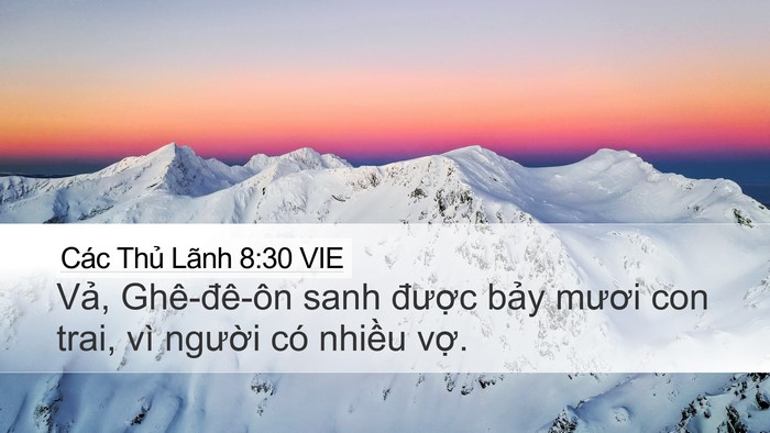 Các Thủ Lãnh 8:30 VIE Bible Verse Image