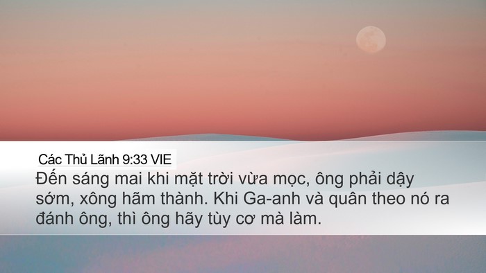 Các Thủ Lãnh 9:33 VIE Bible Verse Image