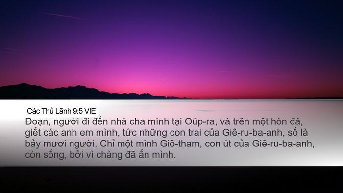 Các Thủ Lãnh 9:5 VIE Bible Verse Image