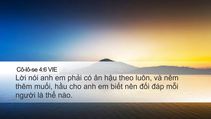 Cô-lô-se 4:6 VIE Bible Verse Image