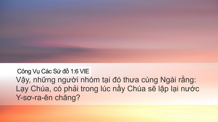 Công Vụ Các Sứ đồ 1:6 VIE Bible Verse Image