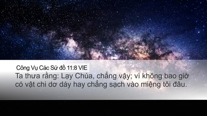 Công Vụ Các Sứ đồ 11:8 VIE Bible Verse Image