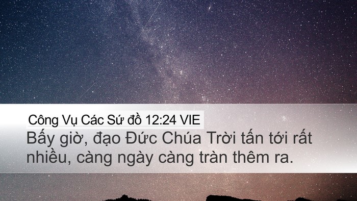 Công Vụ Các Sứ đồ 12:24 VIE Bible Verse Image