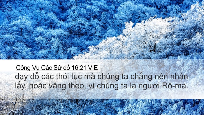 Công Vụ Các Sứ đồ 16:21 VIE Bible Verse Image