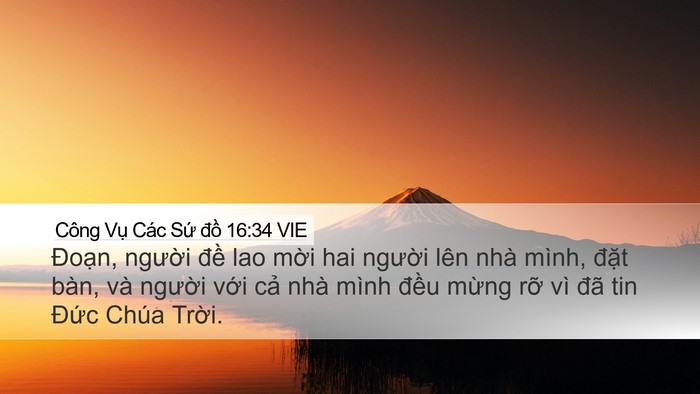 Công Vụ Các Sứ đồ 16:34 VIE Bible Verse Image