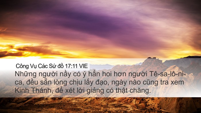 Công Vụ Các Sứ đồ 17:11 VIE Bible Verse Image