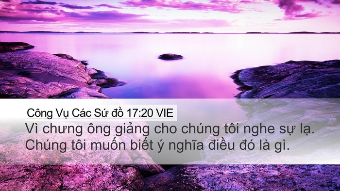 Công Vụ Các Sứ đồ 17:20 VIE Bible Verse Image