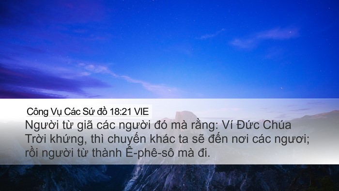 Công Vụ Các Sứ đồ 18:21 VIE Bible Verse Image