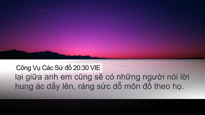 Công Vụ Các Sứ đồ 20:30 VIE Bible Verse Image