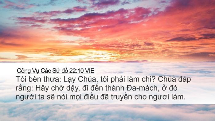 Công Vụ Các Sứ đồ 22:10 VIE Bible Verse Image