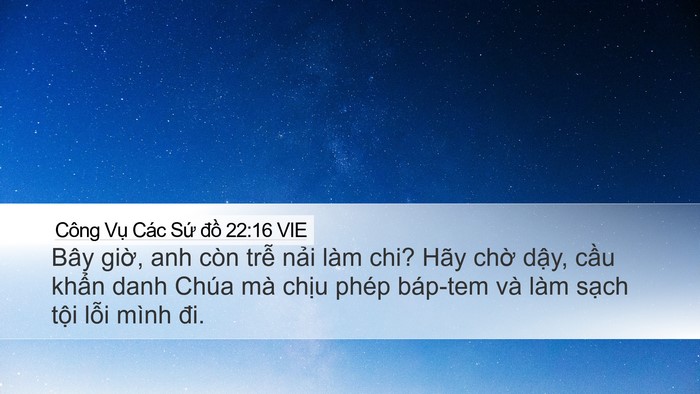 Công Vụ Các Sứ đồ 22:16 VIE Bible Verse Image