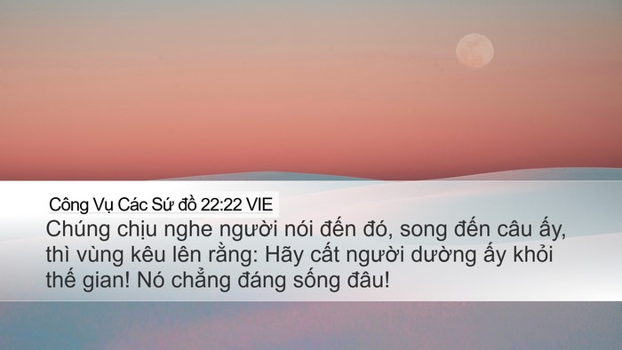 Công Vụ Các Sứ đồ 22:22 VIE Bible Verse Image