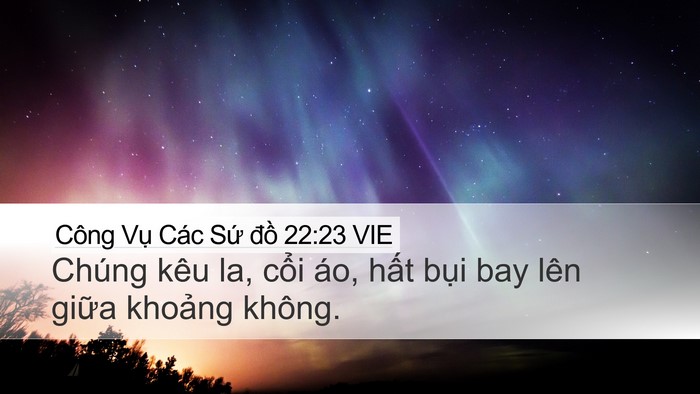 Công Vụ Các Sứ đồ 22:23 VIE Bible Verse Image