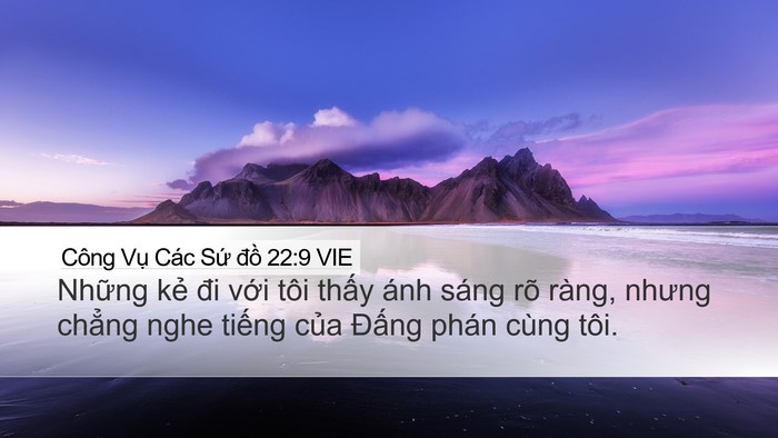 Công Vụ Các Sứ đồ 22:9 VIE Bible Verse Image