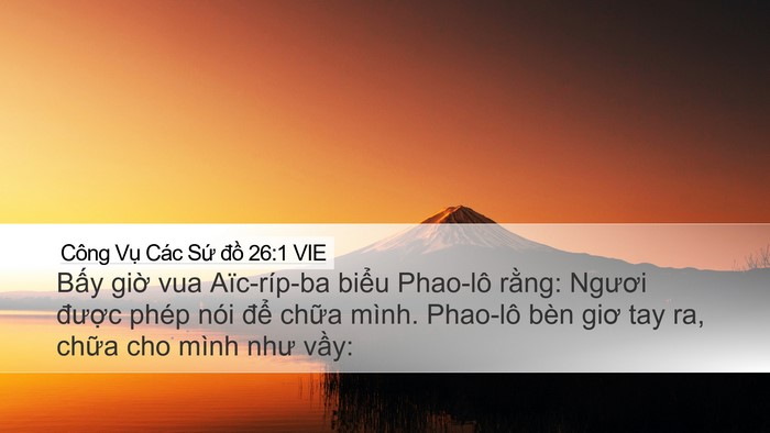 Công Vụ Các Sứ đồ 26:1 VIE Bible Verse Image