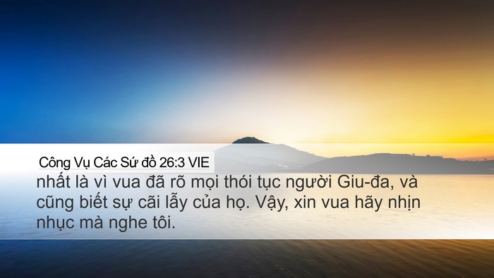 Công Vụ Các Sứ đồ 26:3 VIE Bible Verse Image