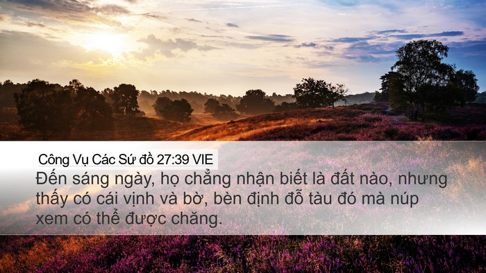Công Vụ Các Sứ đồ 27:39 VIE Bible Verse Image