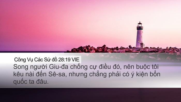 Công Vụ Các Sứ đồ 28:19 VIE Desktop Wallpaper - Song người Giu-đa chống cự điều đó, - Desktop Bible Verse Wallpaper