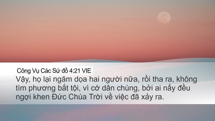 Công Vụ Các Sứ đồ 4:21 VIE Bible Verse Image