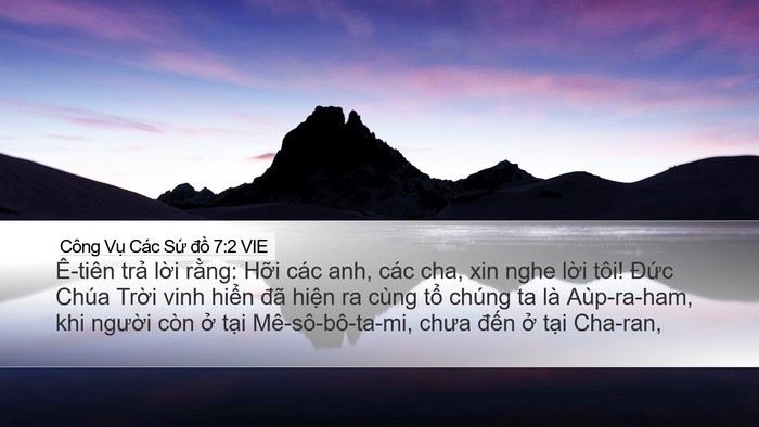 Công Vụ Các Sứ đồ 7:2 VIE Bible Verse Image