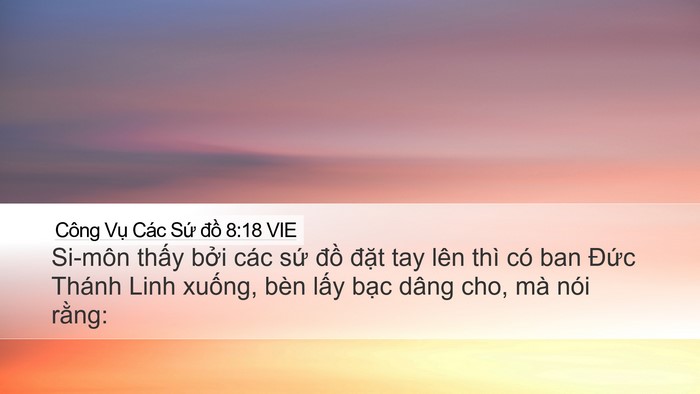 Công Vụ Các Sứ đồ 8:18 VIE Bible Verse Image