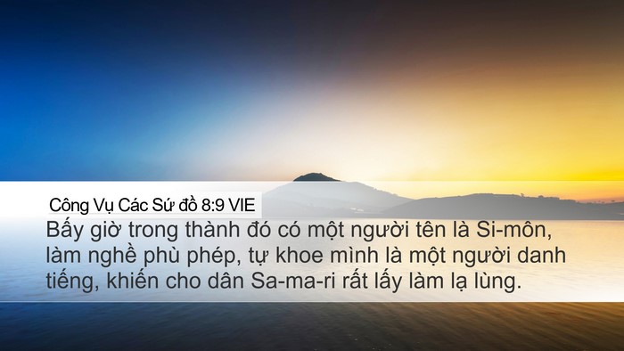 Công Vụ Các Sứ đồ 8:9 VIE Bible Verse Image