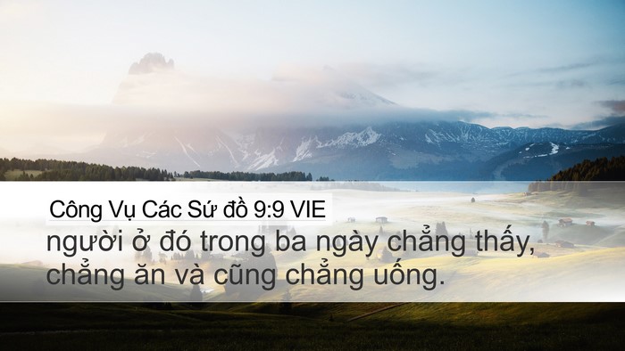 Công Vụ Các Sứ đồ 9:9 VIE Bible Verse Image