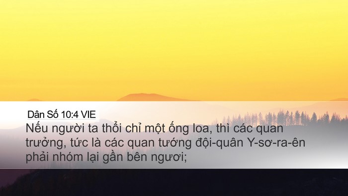 Dân Số 10:4 VIE Desktop Wallpaper - Nếu người ta thổi chỉ một ống loa, - Desktop Bible Verse Wallpaper